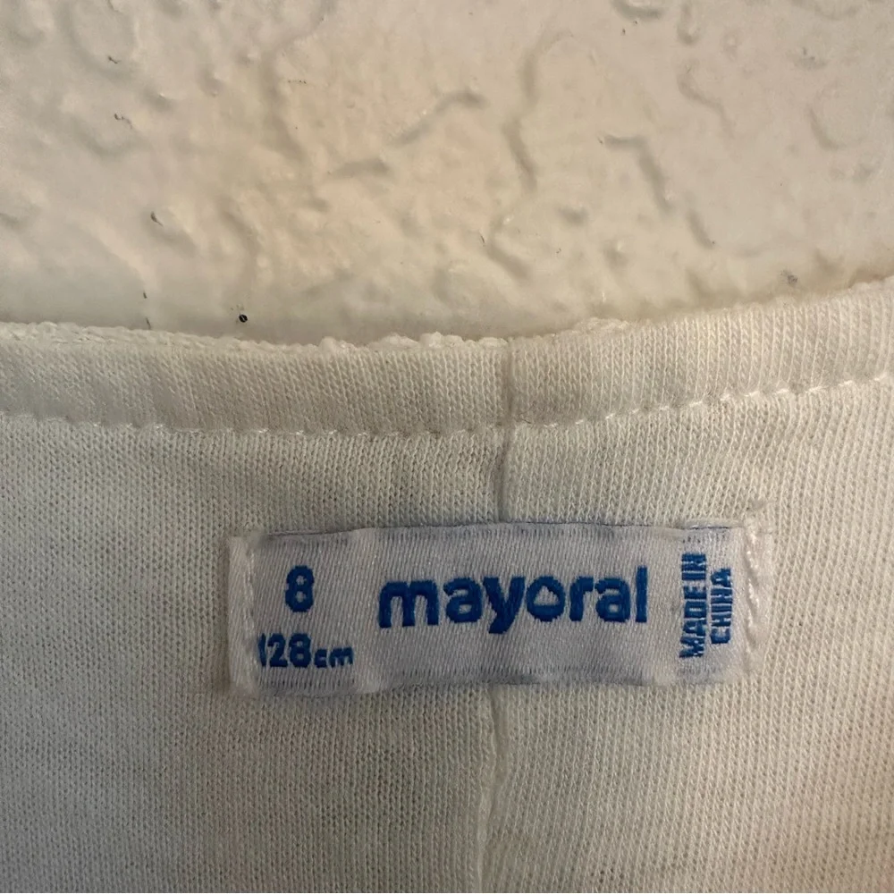 Mayoral Girls White Knit Dress‎ Size 8
